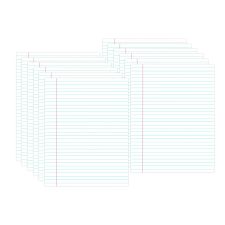 Universal Glue Top Pads, Wide/Legal Rule, 50 White 8.5 x 11 Sheets, Dozen