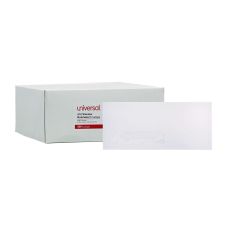 Universal Open-Side Business Envelope, 1 Window, #10, Commercial Flap, Gummed Closure, 4.13 x 9.5, White, 500/Box