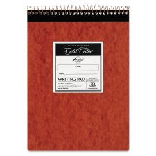 Ampad Gold Fibre Retro Wirebound Writing Pads, Wide/Legal and Quadrille Rule, Red Cover, 70 White 8.5 x 11.75 Sheets