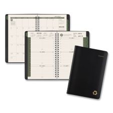 AT-A-GLANCE Recycled Weekly Block Format Appointment Book, 8.5 x 5.5, Black Cover, 12-Month (Jan to Dec): 2026