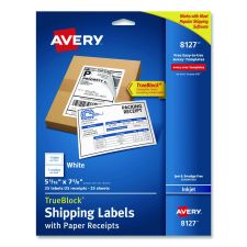 Avery Shipping Labels with TrueBlock Technology, Inkjet Printers, 5.06 x 7.62, White, 25 Sheets/Pack