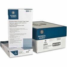Business Source Premium Multi-Use Printer & Copy Paper, White, Legal (8.5" x 14"), 5000 Sheets Per Case, 20 Lb, 92 Brightness