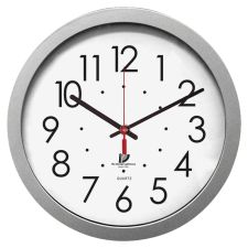 Chicago Lighthouse Contemporary Quartz Wall Clock, 14 1/2", White/Silver