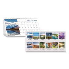 House of Doolittle Earthscapes Recycled Desk Tent Monthly Calendar, Scenic Photography, 8.5 x 4.5, White Sheets, 12-Month (Jan to Dec): 2026