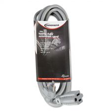 Innovera Indoor Heavy-Duty Extension Cord, 15 ft, 13 A, Gray