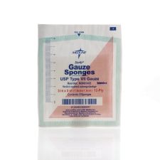 Medline Sterile Woven Gauze Sponges, 12-Ply, 3" x 3", White, Box Of 80