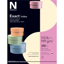 Neenah Exact Index Card Stock, 8 1/2" x 11", 110 Lb., Ivory, Pack Of 250 Sheets