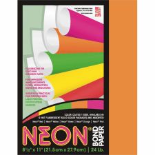 Pacon Neon Bond Paper - Orange - PAC104318