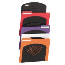 Safco Steel 7-Pocket Wall Rack, 21 3/4"H x 9 1/2"W x 2"D, Black