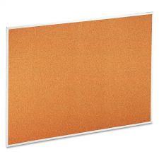 Universal Cork Bulletin Board, 48" x 36", Tan Surface, Satin Aluminum Frame