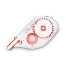 Universal Side-Application Correction Tape, Non-Refillable, 0.2" x 32.75 ft, White Tape, Clear/Red Dispenser, 2/Pack