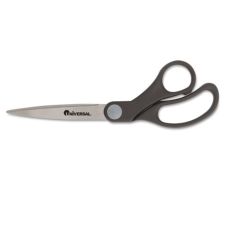 Universal Stainless Steel Office Scissors, 8.5" Long, 3.75" Cut Length, Offset Black Handle