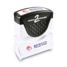 ACCUSTAMP2 Pre-Inked Shutter Stamp, Red/Blue, RECEIVED, 1.63 x 0.5