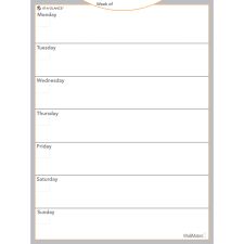 AT-A-GLANCE WallMates Non-Magnetic Dry-Erase Whiteboard Calendar Surface, 24" x 18", Weekly Undated