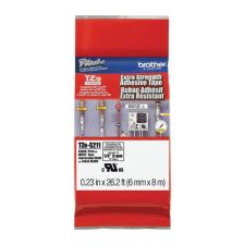 Brother P-touch Industrial TZe Tape Cartridges, Polyethylene, 1/4"W x 26 1/4'L , White