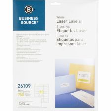 Business Source Bright White Premium-quality Address Labels - 1"x 2 5/8" - Permanent Adhesive - Rectangle - 26109