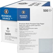 Business Source Premium Multi-Use Printer & Copy Paper, White, Letter (8.5" x 11"), 5000 Sheets Per Case, 20 Lb, 92 Brightness