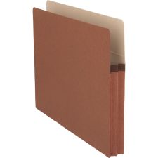 Business Source Straight Tab Cut Letter Recycled File Pocket - 1 3/4" Expansion - Redrope - 25/Box - 65790