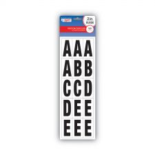 COSCO Peel-and-Stick Letters, Numbers and Symbols, 2" Tall, Black Characters, White Background, 99 Pieces