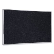 Ghent Aluminum-Frame Recycled Rubber Bulletin Boards, 36" x 24", Confetti Surface, Satin Aluminum Frame