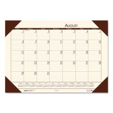 House of Doolittle EcoTones Recycled Academic Desk Pad Calendar, 18.5 x 13, Cream Sheets, Brown Corners, 12-Month (Aug to July): 2025 to 2026