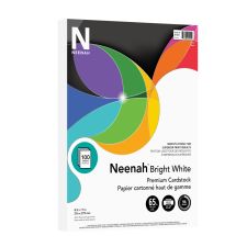 Neenah Multi-Purpose Card Stock, Bright White, Letter (8.5" x 11"), 65 Lb, Pack Of 100