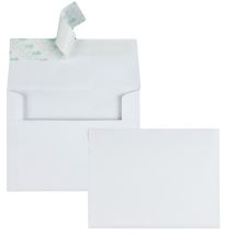 Quality Park Redi-Strip Invitation And Greeting Card Envelopes, 4 3/8" x 5 3/4", Self-Adhesive, White, Box Of 100
