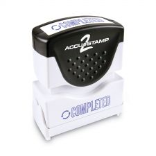 ACCUSTAMP2 Pre-Inked Shutter Stamp, Blue, COMPLETED, 1.63 x 0.5