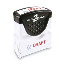 ACCUSTAMP2 Pre-Inked Shutter Stamp, Red/Blue, DRAFT, 1.63 x 0.5