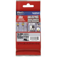 Brother TZES941 Label Tape, 3/4", Asset, Black on Silver
