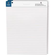 Business Source 25"x30" Lined Self-stick Easel Pads - 30 Sheets - 25" x 30" Sheet Size - White Paper - Cardboard Cover - Self-stick - 2 / Carton