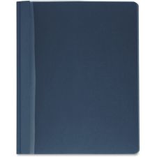 Business Source Letter Report Cover - 8 1/2" x 11" - 100 Sheets Capacity - 3 x Prong Fastener(s) - Clear, Dark Blue - Textured, Non-stick - 25 / Box
