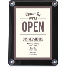 deflecto Double-sided Window Display Sign - Come in, we're open Print/Message - 8.5"x 11" - Rectangular Shape - 899102