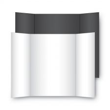 Eco Brites Two Cool Tri-Fold Poster Board, 36 x 48, Black/White, 6/Carton