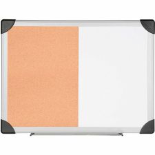 Lorell Dry-Erase Cork Combo Board, 18" x 24", Aluminum Frame With Silver Finish