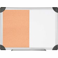 Lorell Dry-Erase Cork Combo Board, 36" x 24", Aluminum Frame With Silver Finish