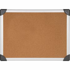 Lorell Mounting Cork Board, 24" x 36", Aluminum Frame With Silver Finish