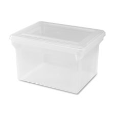 Lorell Storage File Box With Lift-Off Lid, Letter/Legal Size, 18" x 11" x 14 3/16", Clear
