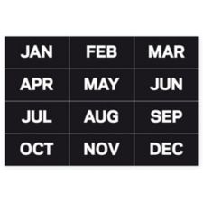 MasterVision Magnetic Months Of The Year, 1" x 2", Set Of 12