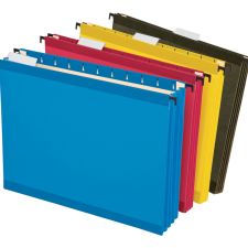 Pendaflex SureHook Hanging Pockets, 3 1/2" Expansion, 8 1/2" x 11", Assorted Colors, Pack Of 4 Pockets