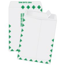 Quality Park Redi-Strip Catalog Envelopes, First Class, 9" x 12", Self-Adhesive, White, Box Of 100