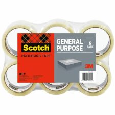 Scotch 3350 General-Purpose Shipping Tape, 3" Core, 1 7/8" x 109 Yd, Clear, Pack Of 6