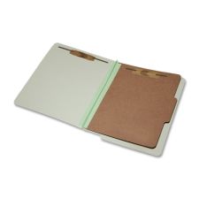 SKILCRAFT End-Tab 2" Prong Classification Folders, Letter Size, 30% Recycled, Light Green, Box Of 10 (AbilityOne 7530-01-590-7106)