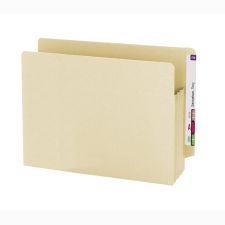 Smead TUFF End-Tab File Pockets, 3 1/2" Expansion, Letter Size, Manila, Box Of 10