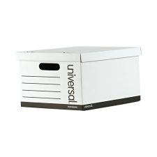 Universal Basic-Duty Economy Record Storage Boxes, Letter/Legal Files, 12" x 15" x 10", White, 10/Carton