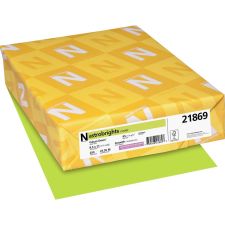 Wausau Astrobrights Multi-Use Card Stock, Green, Letter (8.5" x 11"), 65 Lb, Pack Of 250