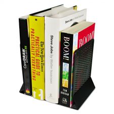 Artistic Urban Collection Punched Metal Bookends, Nonskid Base, 5.5 x 6.5 x 6.5, Perforated Steel, Black, Pair