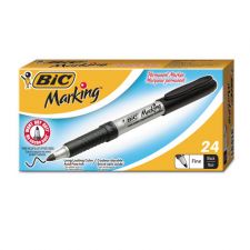 BIC Intensity Fine Tip Permanent Marker Value Pack, Fine Bullet Tip, Black, 24/Pack