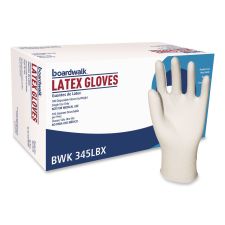 Boardwalk General-Purpose Latex Gloves, Powder-Free, Large, 4.4 mil Thick, 12" Long, Natural, 100/Box