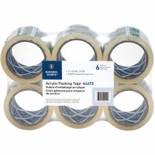 Business Source Acrylic Packing Tape - 55 yd x 3"x 2.5 mil Thickness - 3" Core - Clear - Pressure-sensitive Poly - Acrylic Backing - - 44415